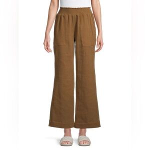 Catherine Malandrino Organic Cotton Gauze Wide Leg Pants